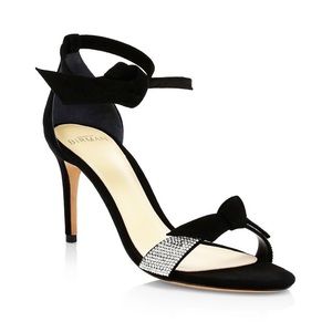 Clarita Crystal-Embellished Suede Heels BNIB